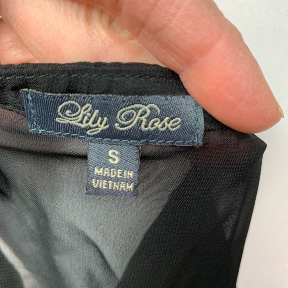 EUC Lily Rose Sheer Tribal Button Blouse Small - Picture 4 of 5